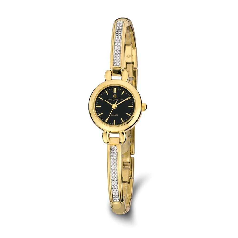 Kazi Luxury Charles Hubert Gold-finish Black Dial Quartz Watch